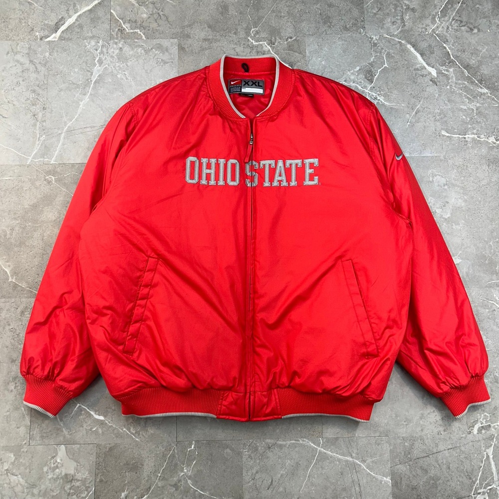 Vintage Nike Team Ohio State Buckeyes Puffer Jacket Men 2XL Bomber Coat Football